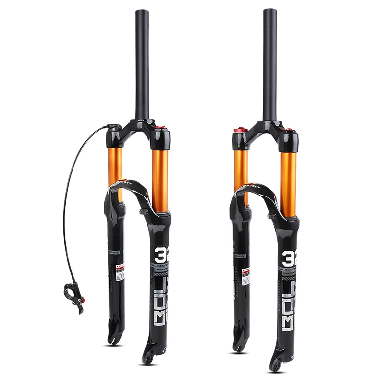 26/27.5/29 Tapered Straight Steerer Mountain Front Fork Mtb Air Suspension Fork Magnesium Alloy Fat Bike Fork Bicycle Parts 1pcs