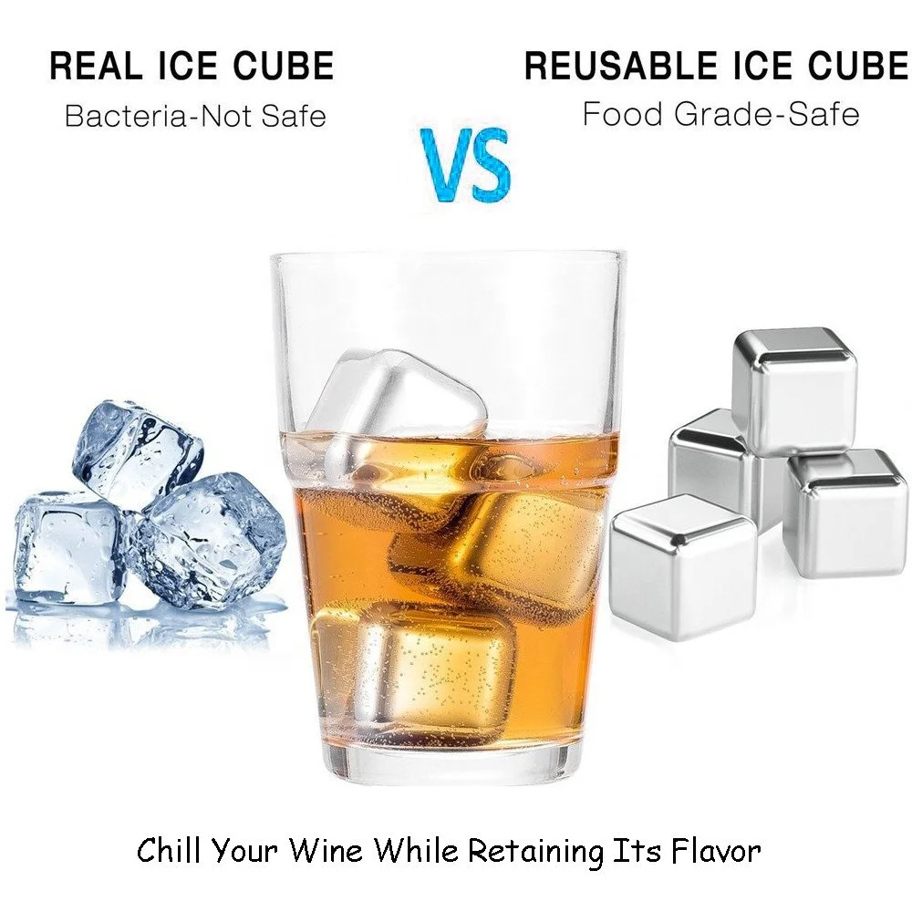 Custom Whiskey Stainless Steel Metal Reusable Diamond Ice Cube