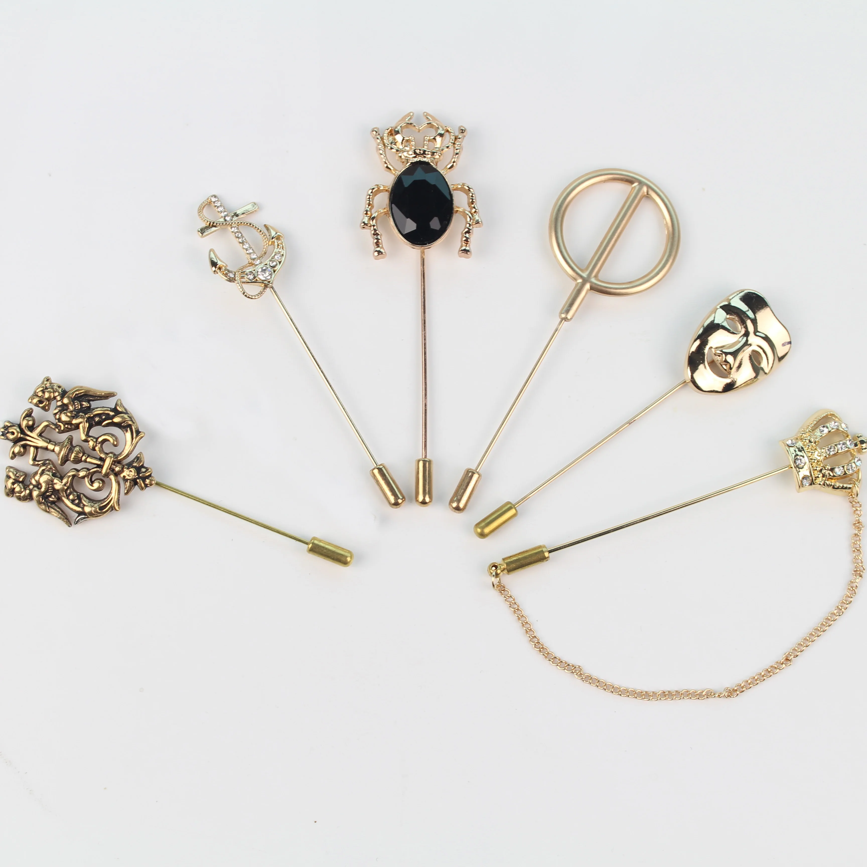 Мужская булавка с камнями для костюмов лацканов Uxedo корсажа воротника брошь ювелирное изделие