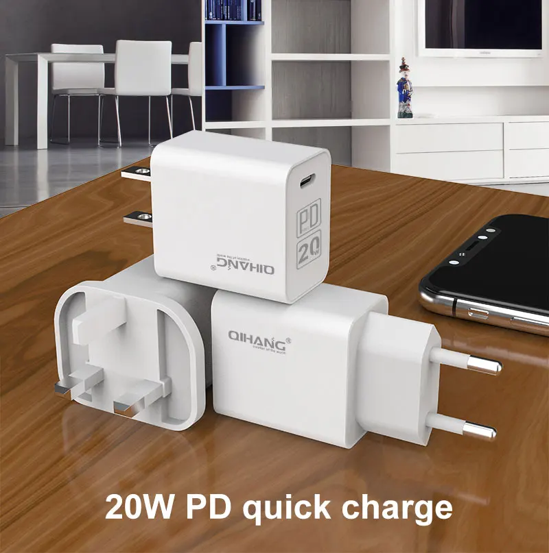 20W USB-C Power Adapter EU US UK Plug 20w usb type c
