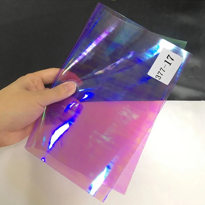 Soft Double Side Lamination PVC Rainbow Iridescent Vinyl For Curtain and Shed