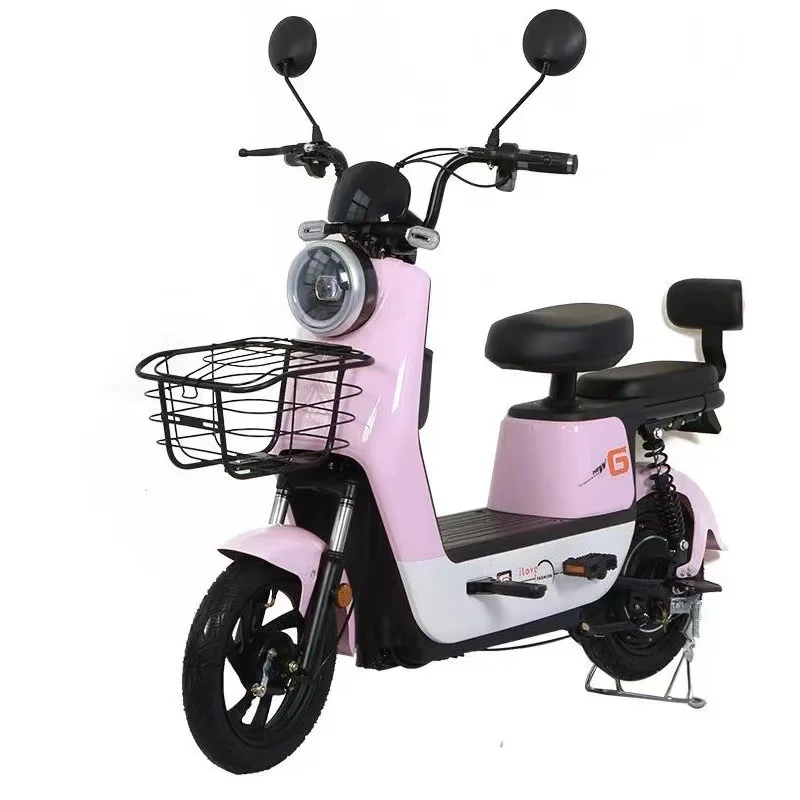 Household Electric Vehicle Adult Female Work Shopping Camping Battery Car Student Anti-theft Alarm Two Wheel Electric Scooter