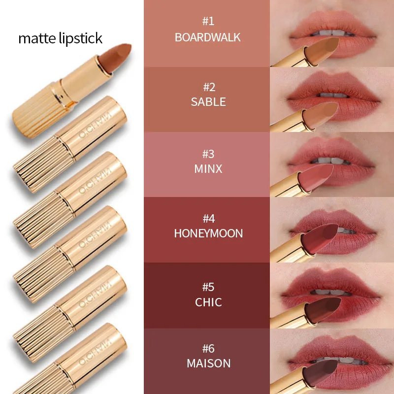 Private Label Cosmetics Beauty Makeup 12 Colors Nude Velvet Waterproof Long Lasting Matte Lipstick