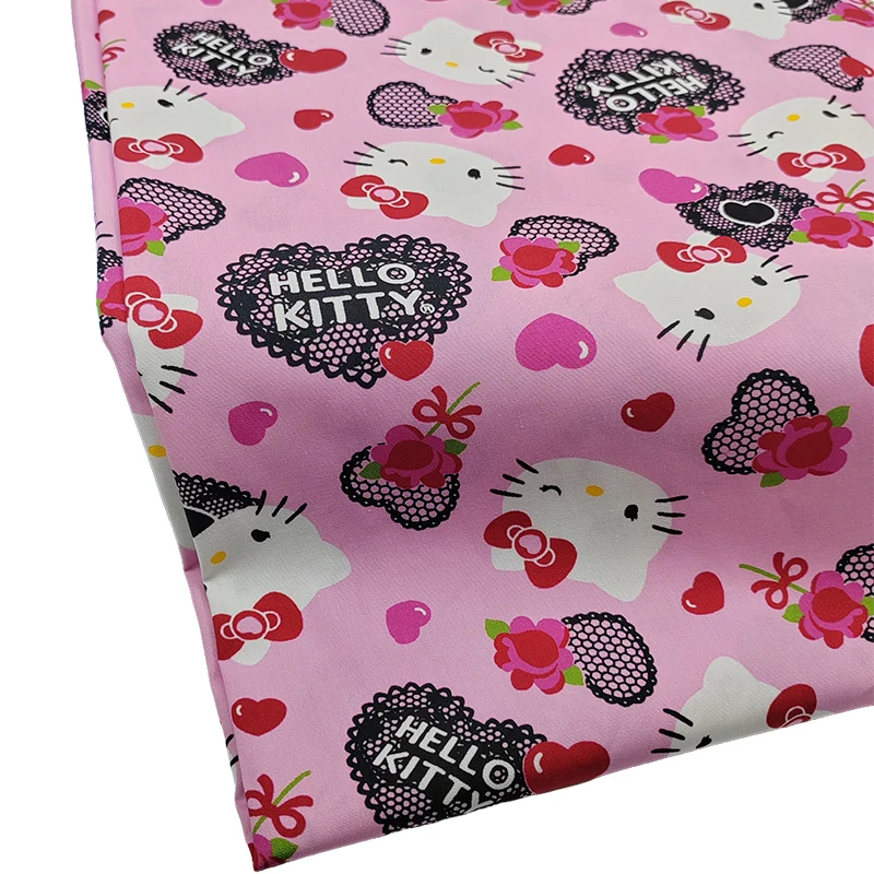 Yuhuang розовый тканый мультяшный рисунок «Hello cat kitty» печатный материал для шитья «DIY» детское платье/подушка 100% хлопчатобумажной ткани