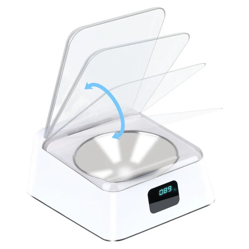 Wholesale New Smart Pet Bowl 350 ml Automatic Open Cover Healthy Infrared Sensor Elevated Stainless Plastic Small Cat Feeding
