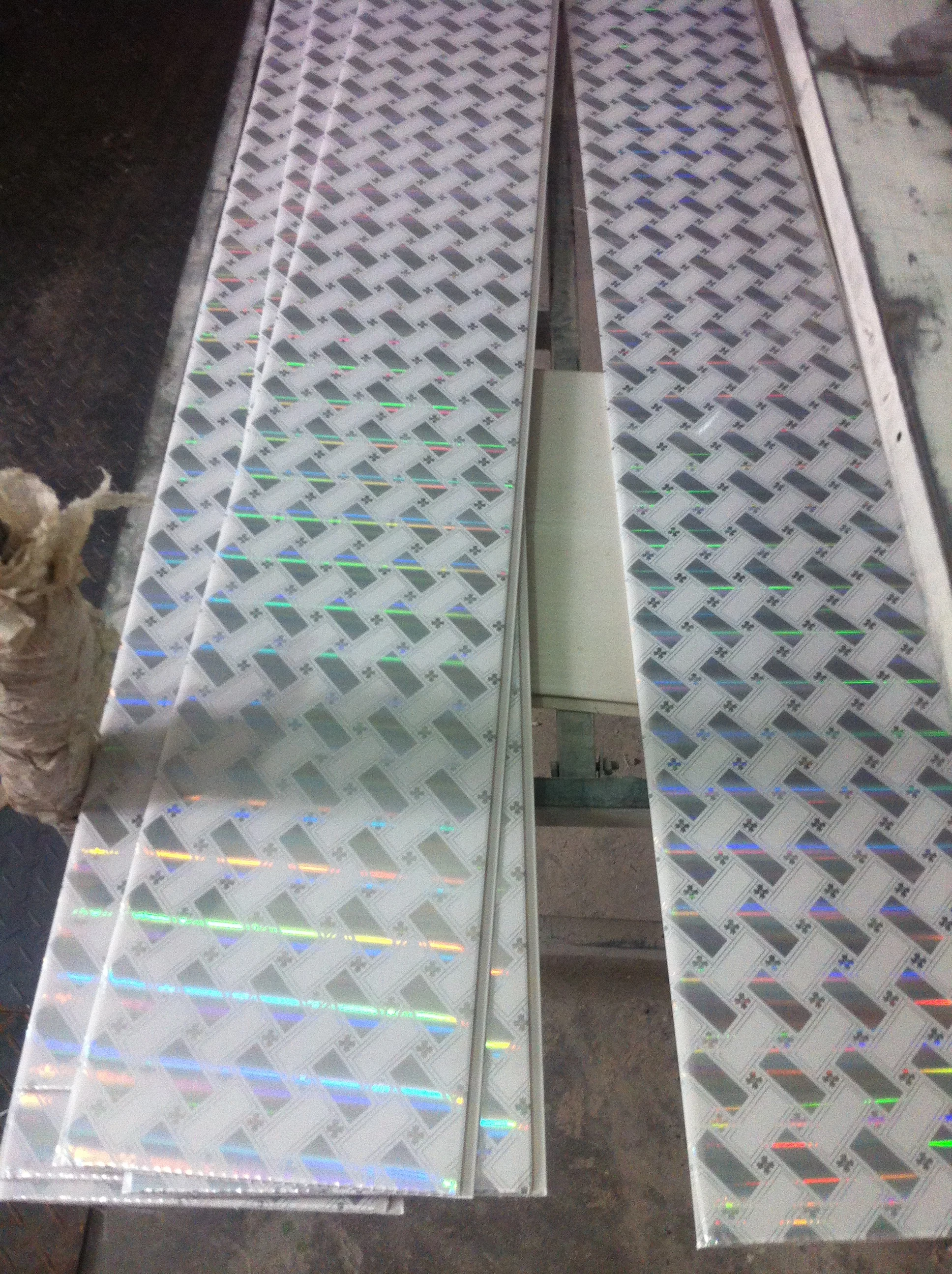 Cheap PVC Roof Sheet Hot Stamping Design False Ceiling Tile