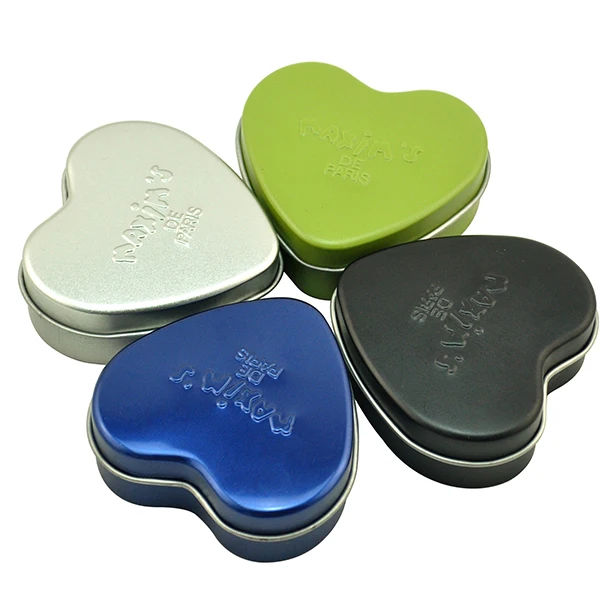 Factory direct sales custom empty heart shape metal tin can with lids gift tin boxs