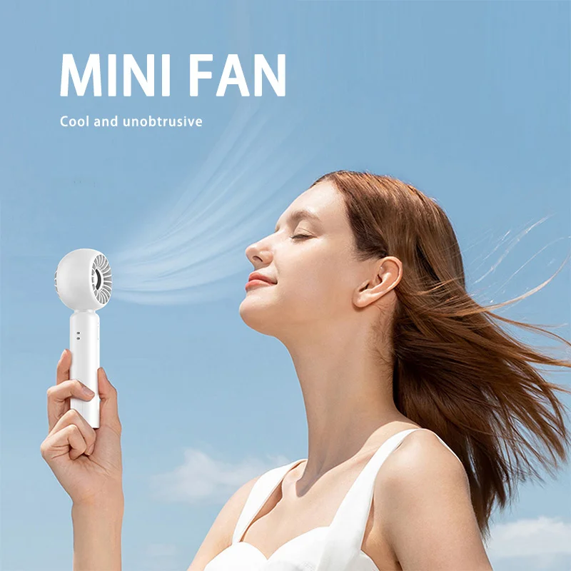 New Handheld Mini Portable Small Fan Type-C Charging Invisible Stand Desktop Handheld Mini Fan