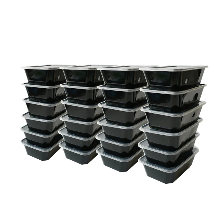 Takeaway Microwavable Bpa Free Black Take out Container Food Box Disposable Plastic Food Container