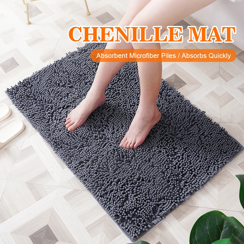 JKhousehold 2022 new product non-slip bathroom absorbent bath chenille carpet