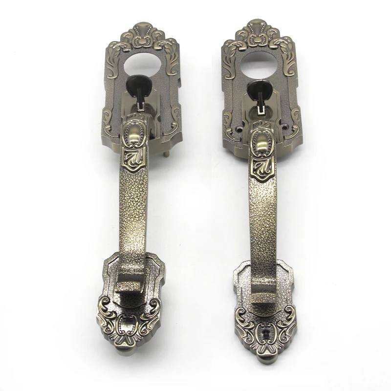 Luxury Entrance European Style cerrojo mortise pull Door Handle Lock set