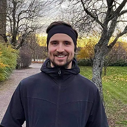 custom logo designer mens woman yoga sweat ear warmer elastic wide headband sports