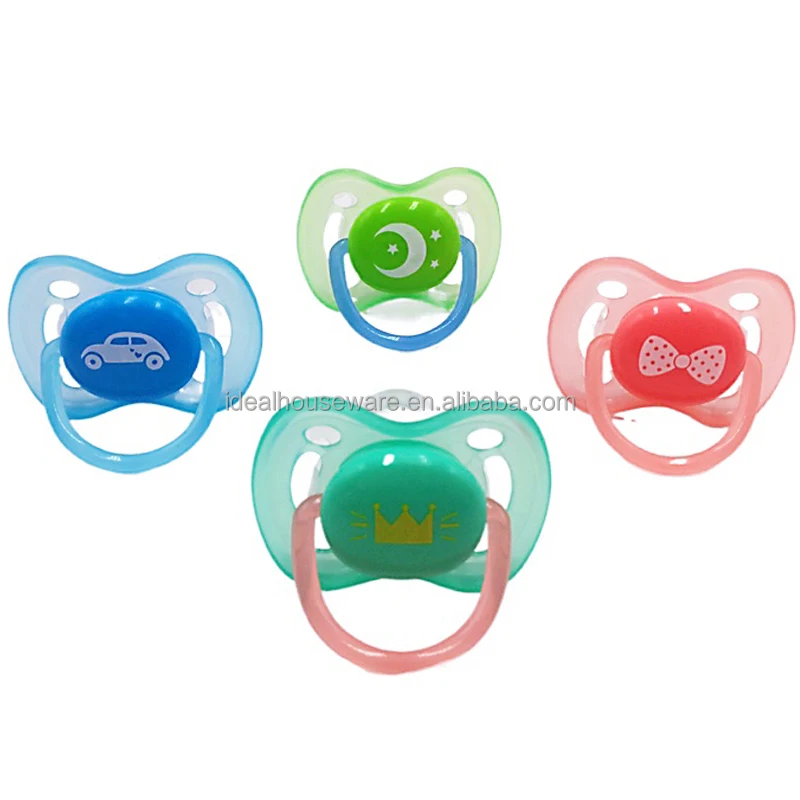 Baby Silicone Pacifier With Colorful Printing and PP Cover