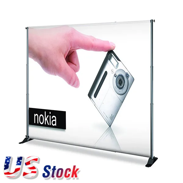 US Stock 8 x 10ft  Adjustable Banner Display Backdrop Telescopic Banner Stand Flame with Plastic Nut (Stand Only)