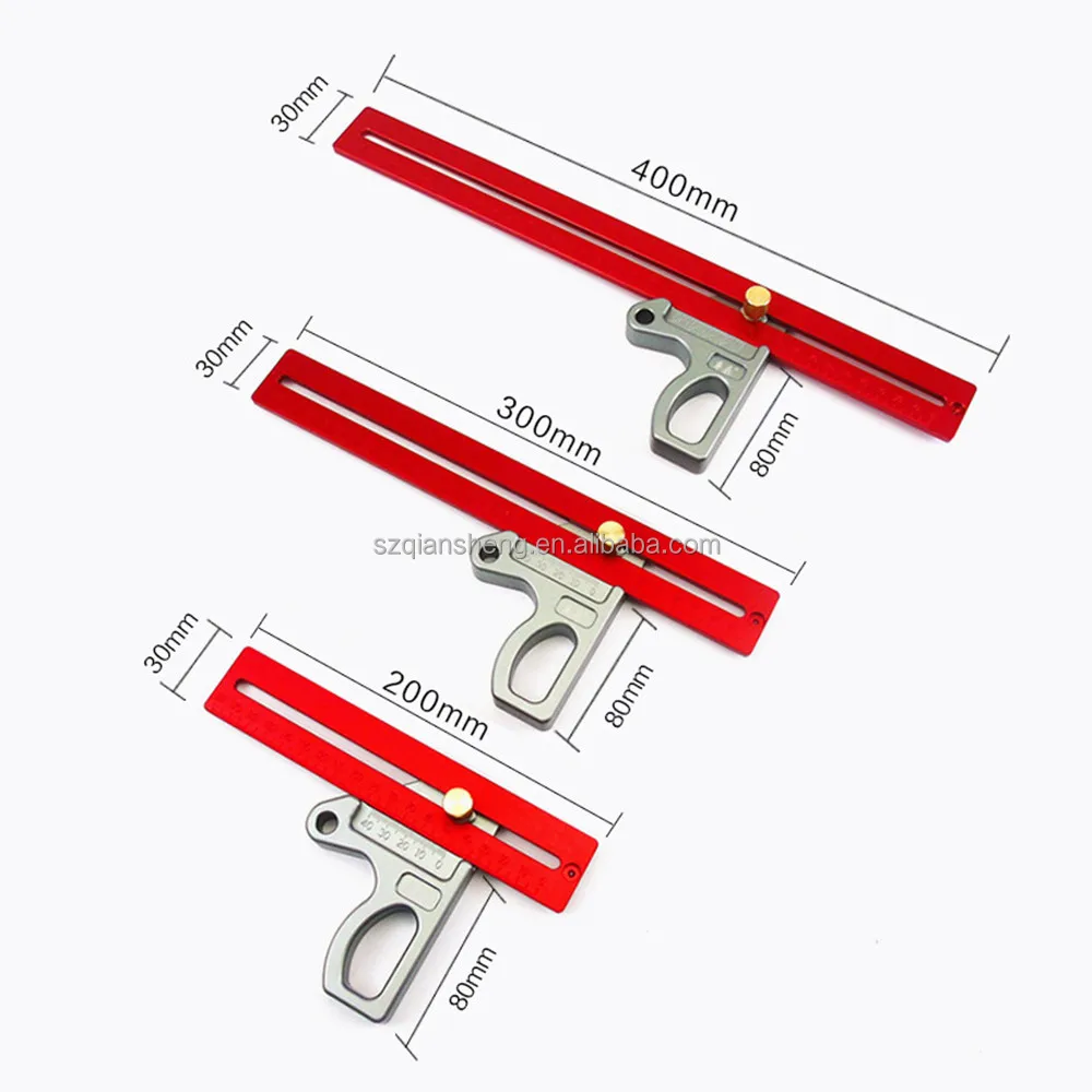 Woodworking Scribe Precision Marking T-Ruler 200-400mm Aluminum Alloy Scribing Ruler Line Drawing Marking Gauge