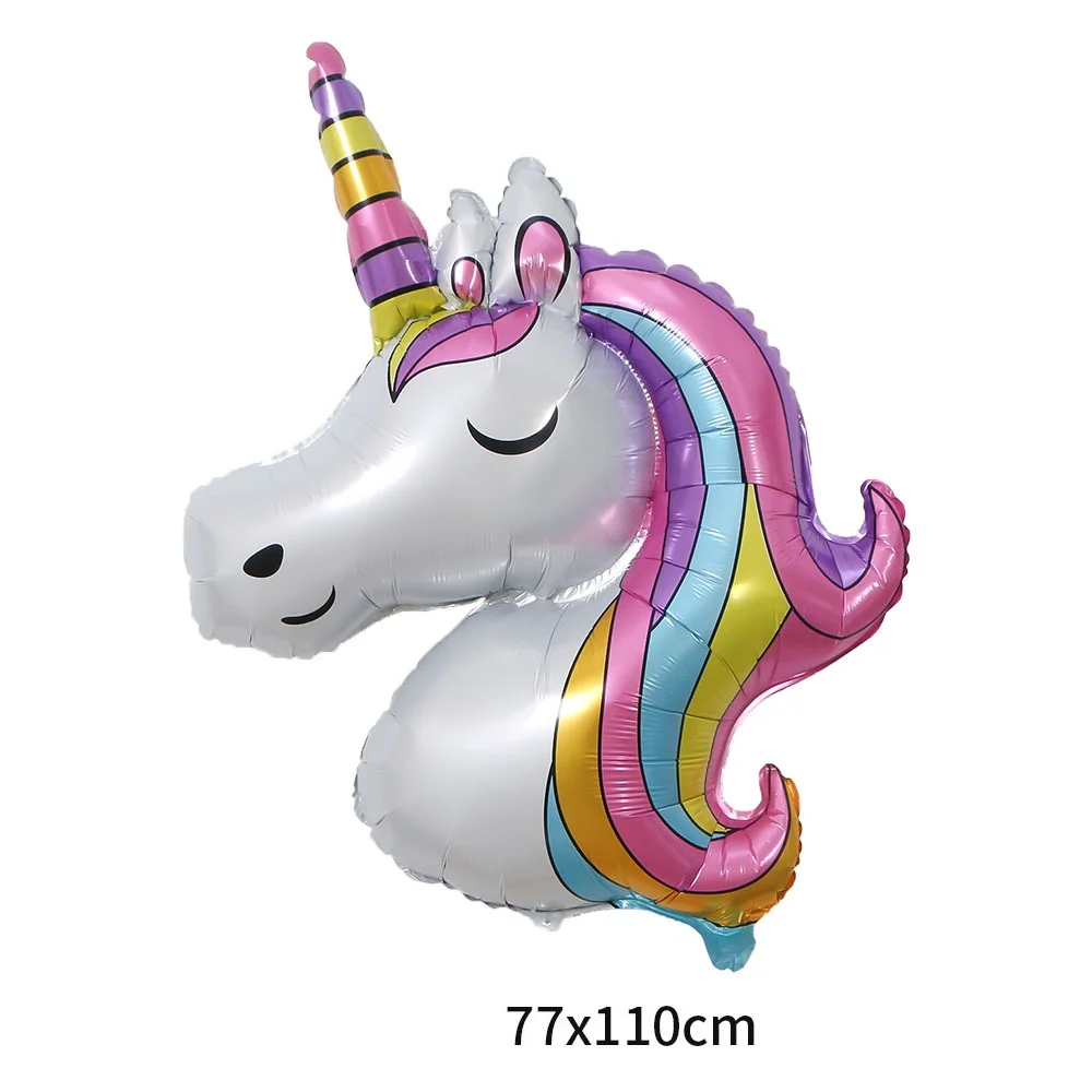 Rainbow Unicorn Balloon 32 inch Number Foil Balloons 1st Kids Unicorn Theme Birthday Party Decorations Baby Shower Globos K0077