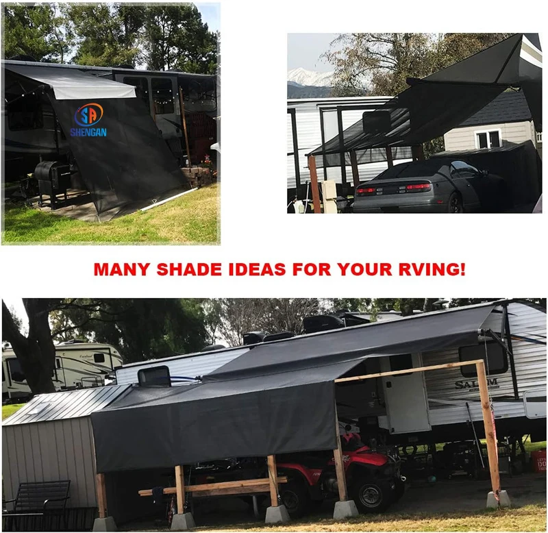 RV Awning Sun Shade Screen RV Caravan Awning Portable Foldable Sunshade Awning for RV Camper Trailer