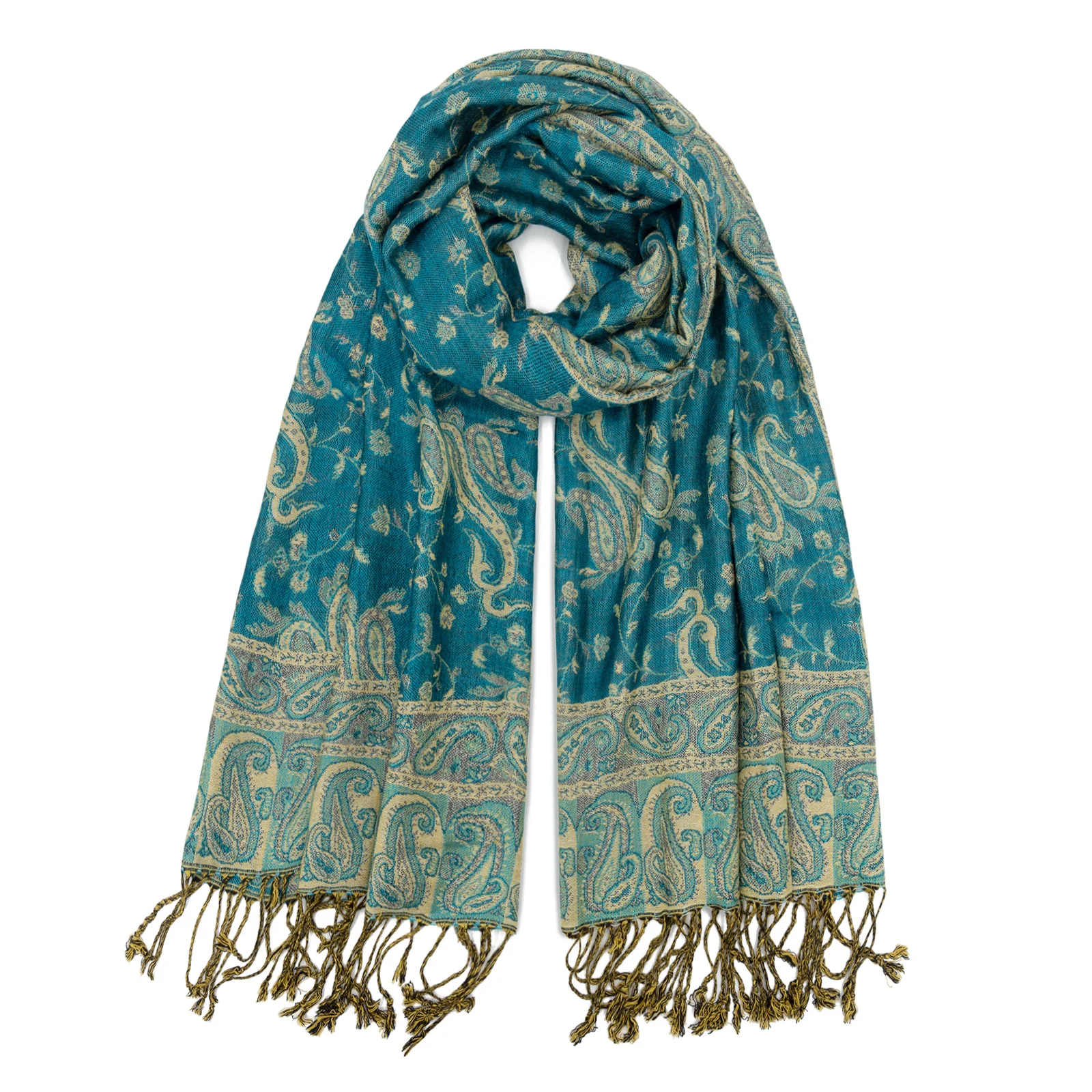 Wholesale Winter Autumn Spring Fashion Paisley Pashmina Shawl Wrap Scarf with Tassels for Women