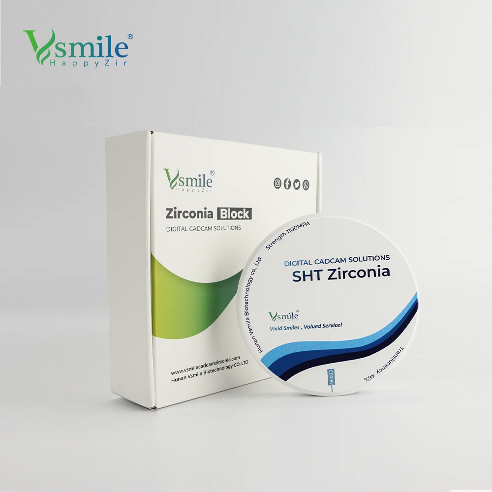 98mm Dental Zirconia Ceramics With 1350Mpa High Strength HT White Zirconium Block Dental Lab CADCAM Coping Inner Crown Materials