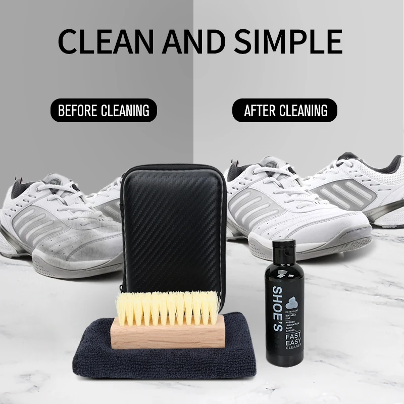Factory Wholesale 3 In 1 Foam Shoe Cleaner Set Shoe Care Kit Sneaker Shoe Cleaning Brush and Cloth