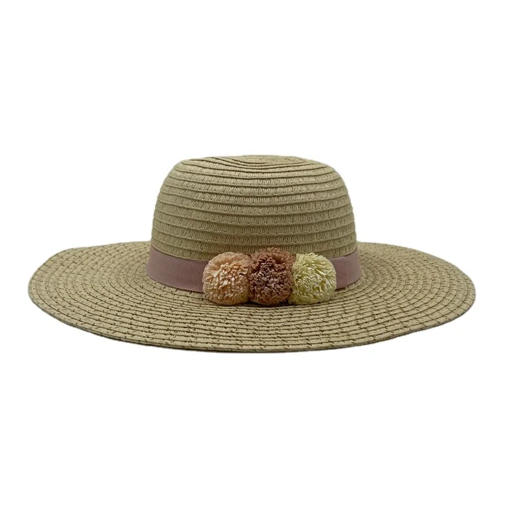 Wholesale Big Sombrero Hat Ladies Summer Tassels Straw Hat  Big Brim Floppy Sun Hat With Rope