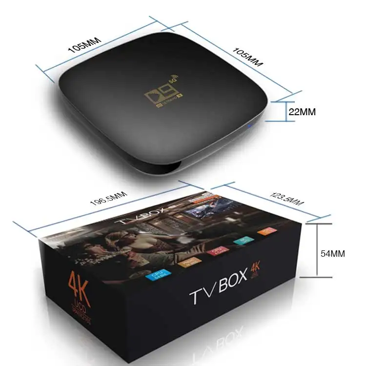 Crystal ott iptv D9 Smart TV Box Android 10.0 2G+16G Ultra HD Video Media Player 2.4G 5GHz Wifi BT Set Top Box
