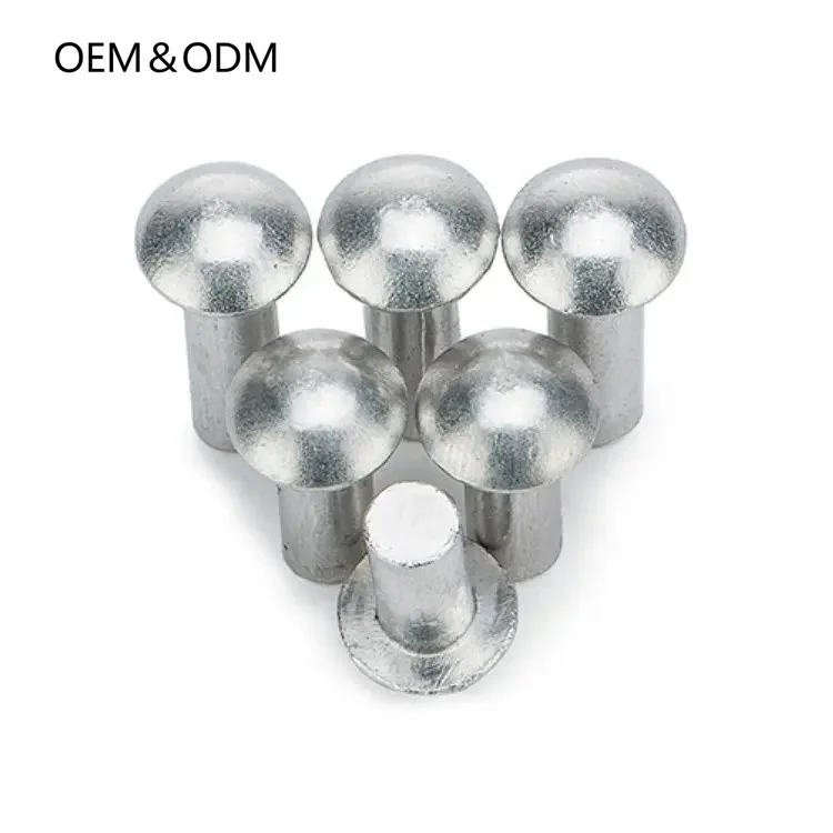 Factory Hot Sale 3Mm 6Mm Black Small Leather Rivet Flat Solid Steel Double Head Round Iron Screw Metal M12 Rivet