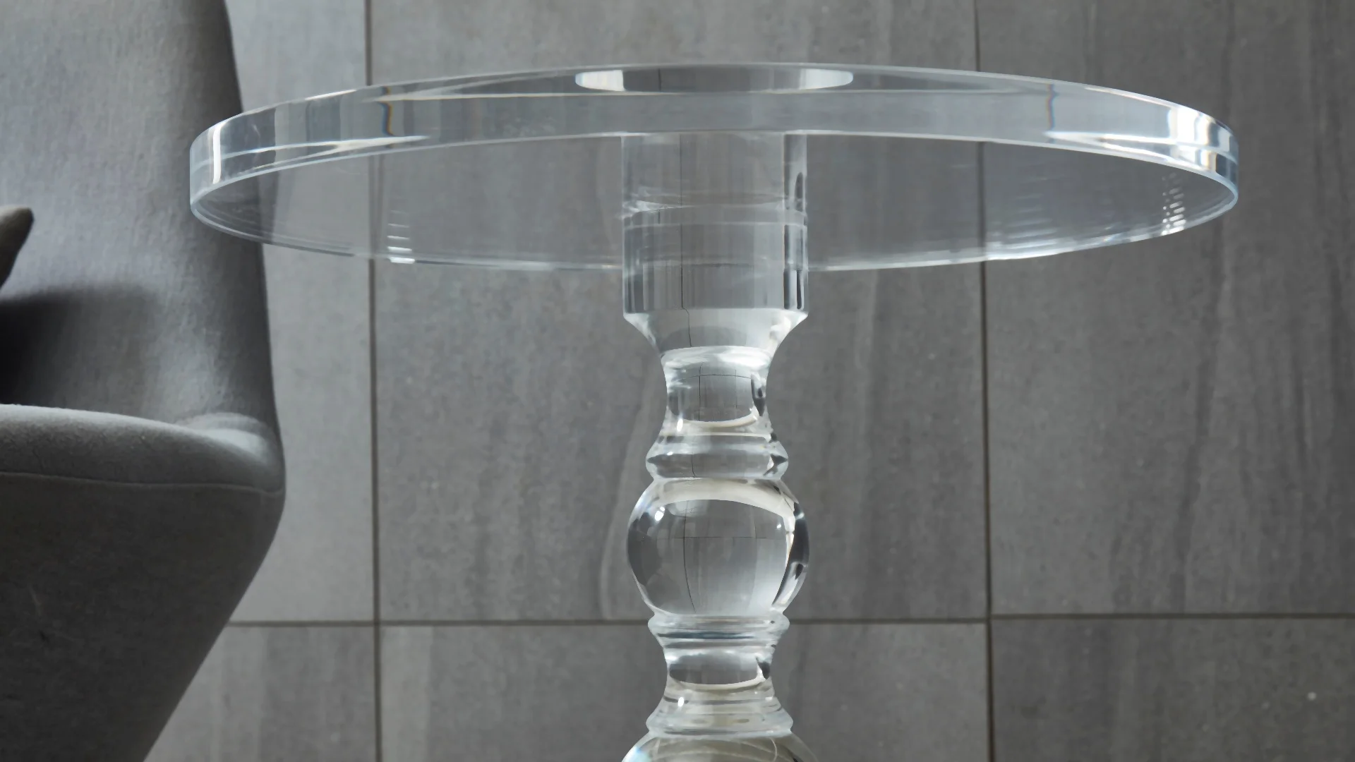Factory wholesale acrylic end coffee table Luxury clear transparent criado mudo acrylic round side table
