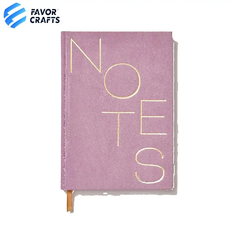 Custom Logo Cloth Notebook Hardcover Metallic Suede Cloth Journal Collection