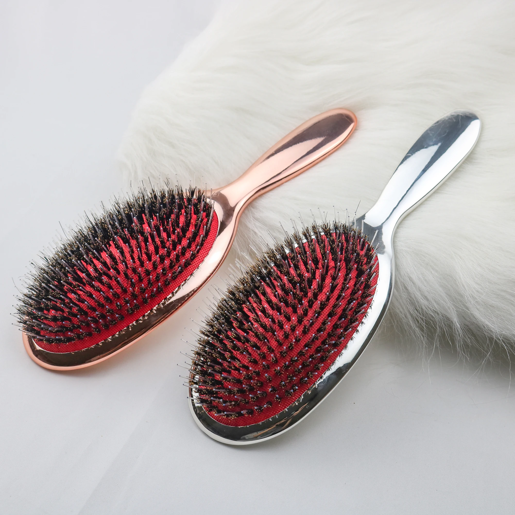 MJ Big Size Shining Finishing Detangling Hair Brush for Women wet and Dry Thick Denman Brush Teeger Brush