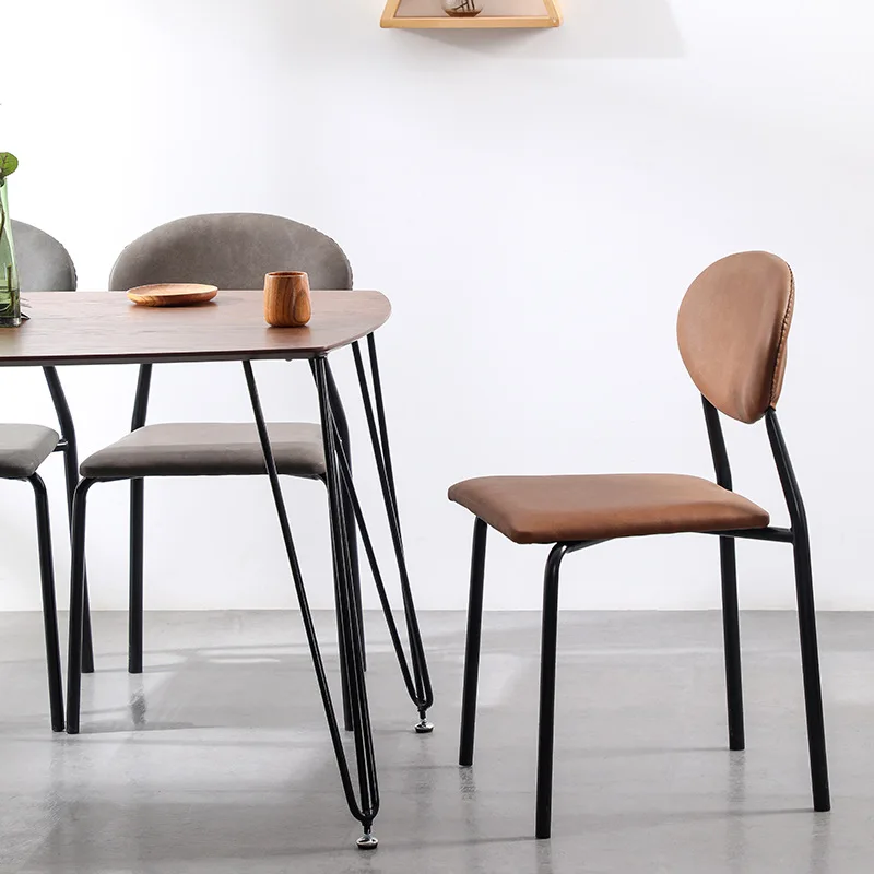 2021 Hot Sale different colors optional leather dining chair with chrome metal tube legs