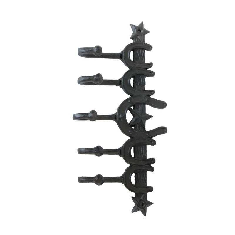 Novel design metal art antique cast iron horseshoe  hook