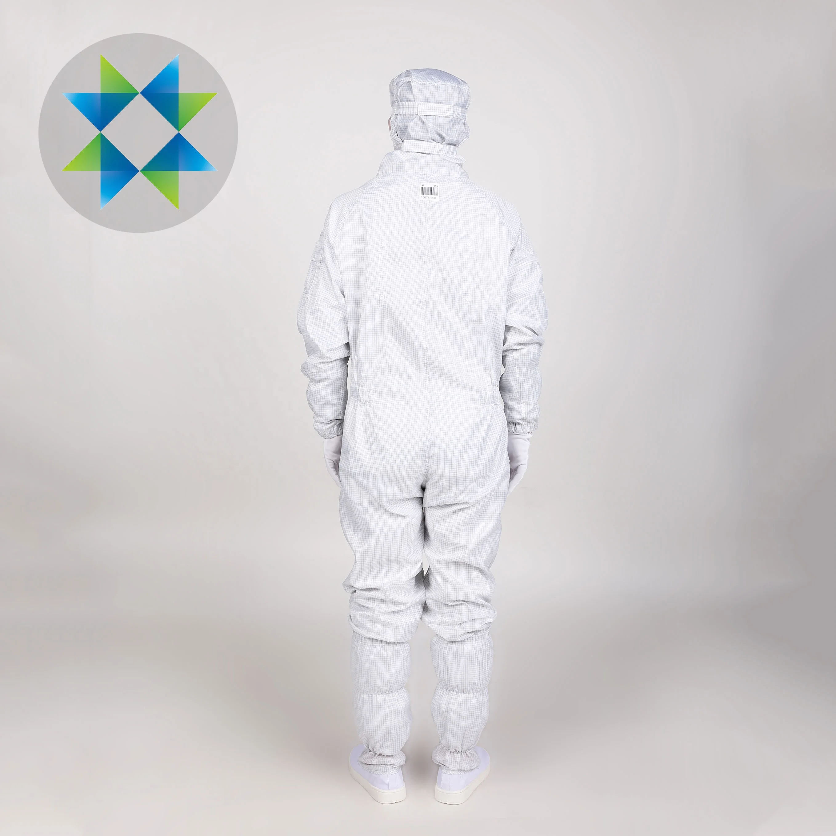 SKPURE manufacture high quality polyester carbon fiber cleanroom coverall with hood and boots