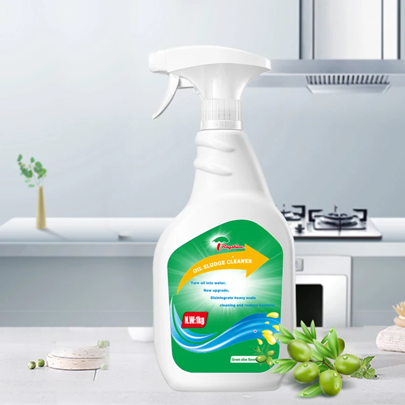 Rayshine eco-friendly home clean Green Olivia fragrance oil stains remover for kitchen Bathroom cleaning liquid 660G/ bottle