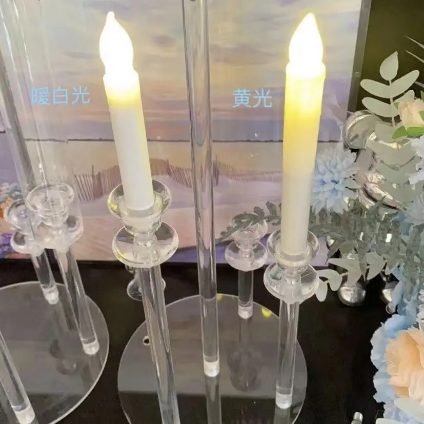 Creative Crystal Lotus Glass holder lamp Household Candle base for Buddha supplies