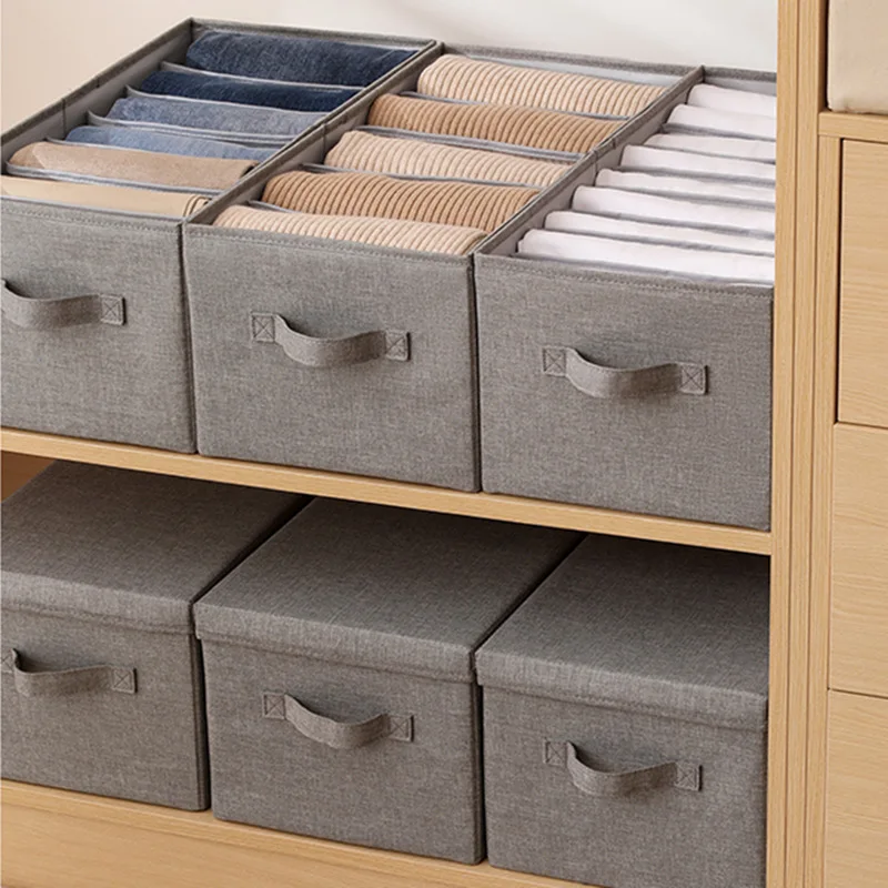 Foldable 7 layers 9 Grids Thicken Closet Drawer Divider Organizer Storage Box for Jeans Leggings T-shirt