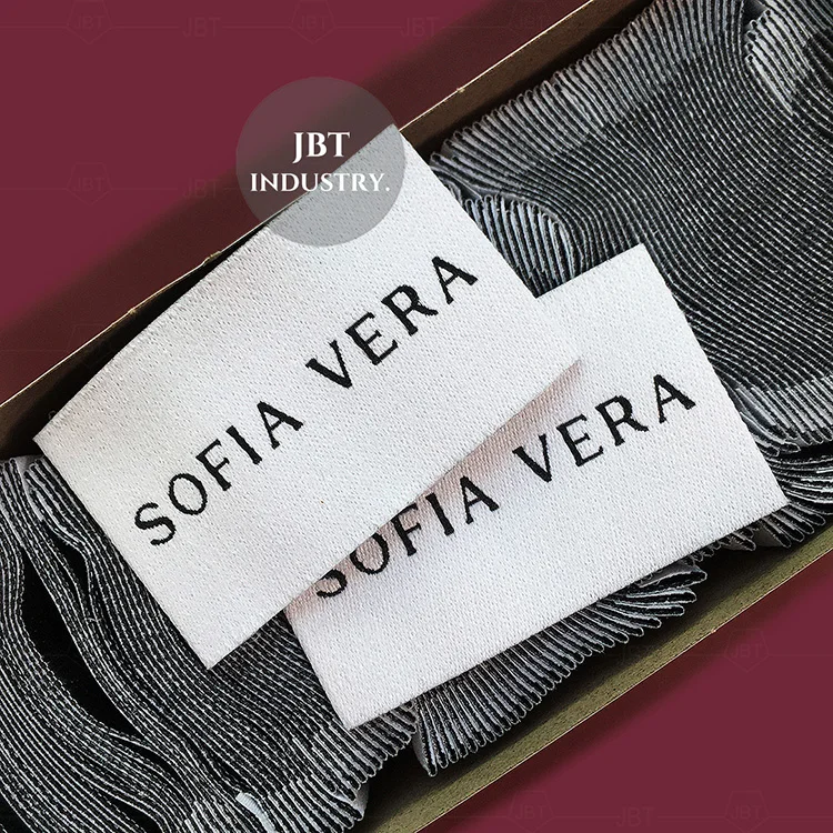 Customised 100% Polyester Big Size End Fold Jeans Pant Woven Fabric Labels And Tags Maker