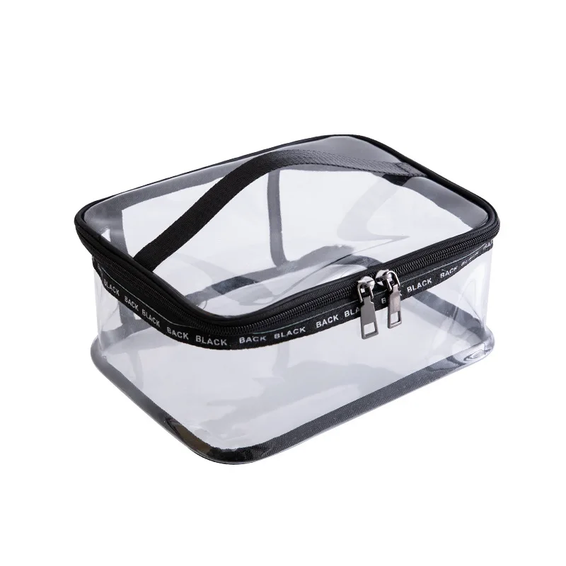 Eco-friendly Simple Portable PVC Transparent Cosmetic Bag Clear Makeup Bag Unisex Skin Care Product Storage Bag