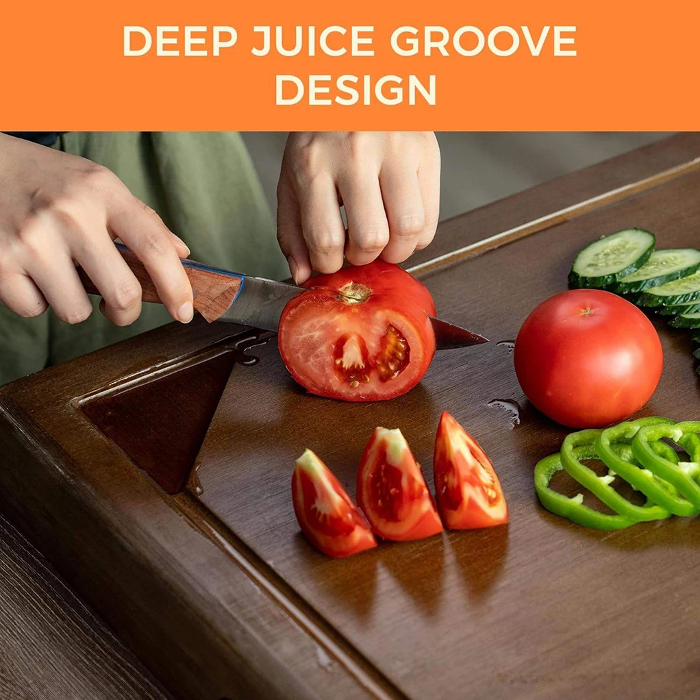 New Design Noodle Board Stove Top Cover with Juice Grooves Bamboo Wood Stove Top Sink Covers Cutting Board