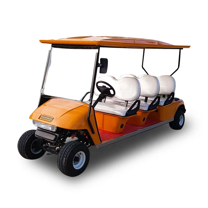 
4 6 8 seat white orange factory direct sale Electric golf cart for sightseeing shuttle car electric golf car 