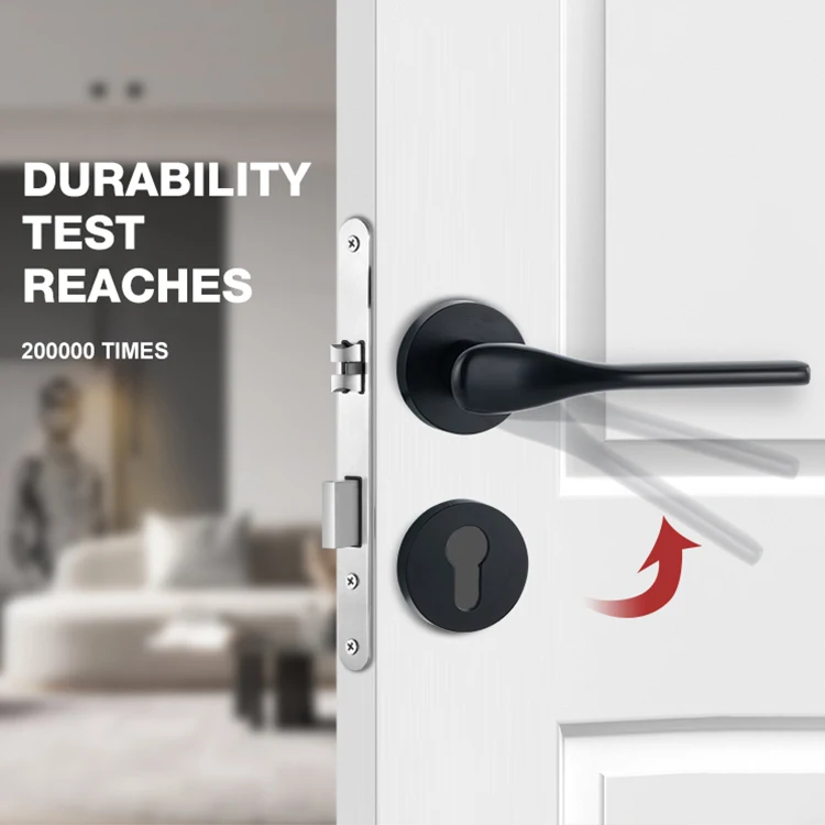 Hot Sale Hotel Room Design Zinc Alloy Door Lock Modern Minimalist Door Handles For Interior Door