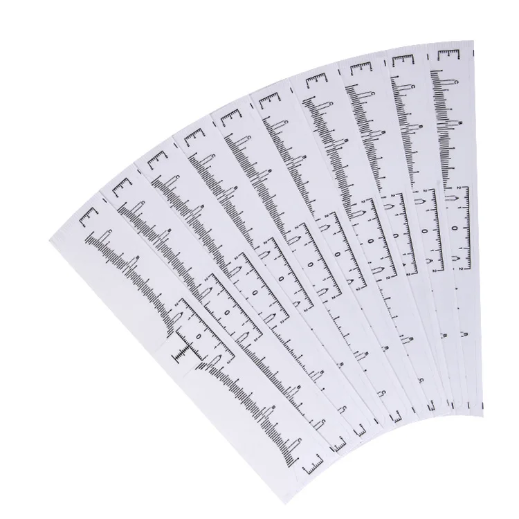 Hot sell 100pcs/bag disposable adhensive sticky rulers eye brow ruler sticker