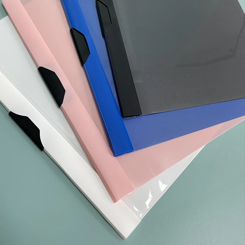 Cheap Price Colorful PP Folder Side Clip Folder Plastic Report File Folder with Swing Clip