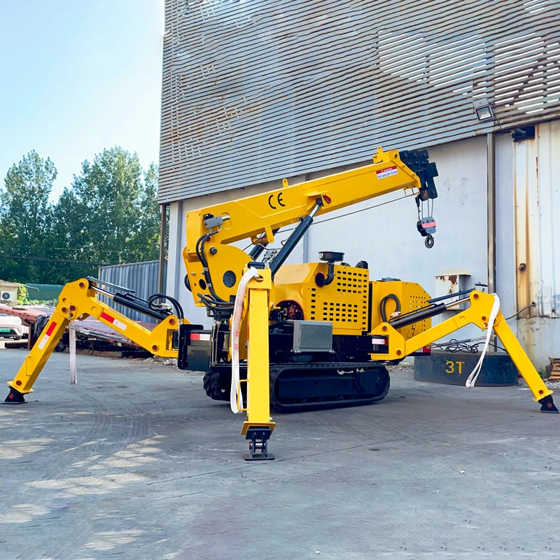 Ce Certified Automatic 3 Ton Spider Crane Electric Telescopic Spider Crane  Hydraulic Crawler Spider Crane for Building usage