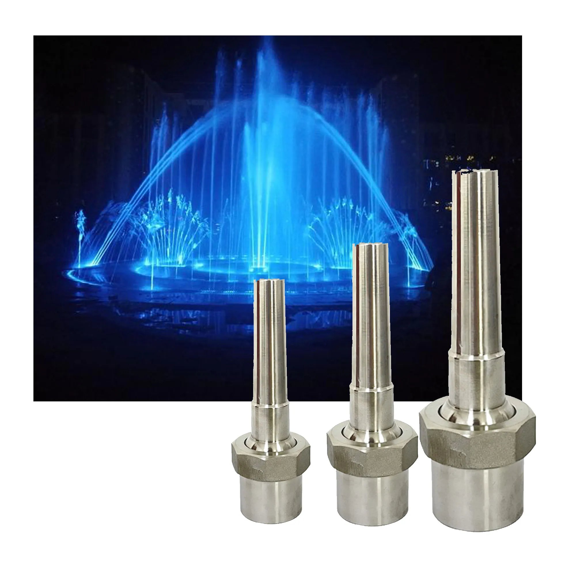 Universal Direct Current Jumping Jets Digital Water Curtain Modern Outdoor Musical Dancing Stainless Steel  Fountain Nozzle