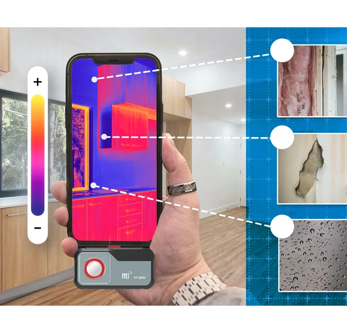 Hti HT-203U Mobile Camera thermal imager Infrared Optics Heat IR HD Thermal Imaging for iOS Smartphones