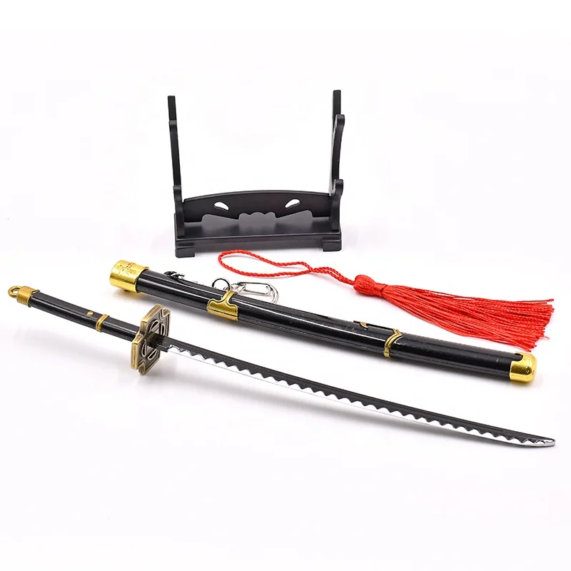Japanese anime one pieces character exclusive equipment mini katana metal crafts zinc alloy sword key chain gift toy in stock