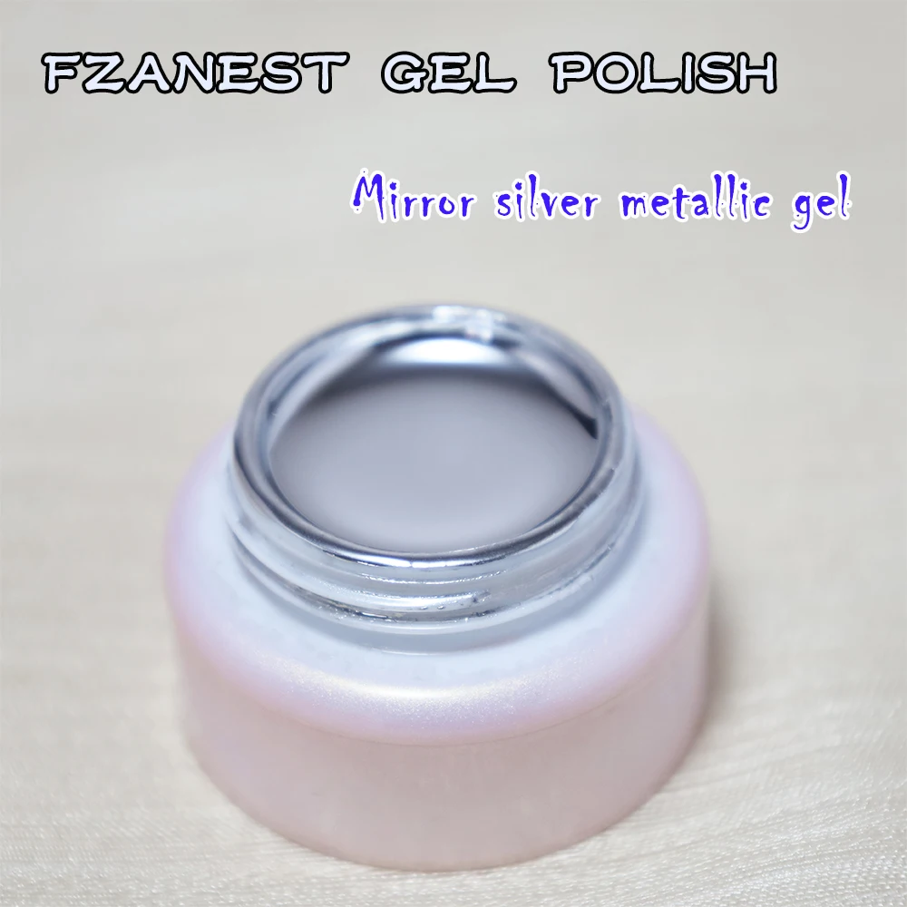 FZANEST 2024 новый серебристый металлический зеркальный Гель-лак для ногтей акриловый 5 г ОДМ/OEM доступный объем мл бесплатный образец флакон с логотипом