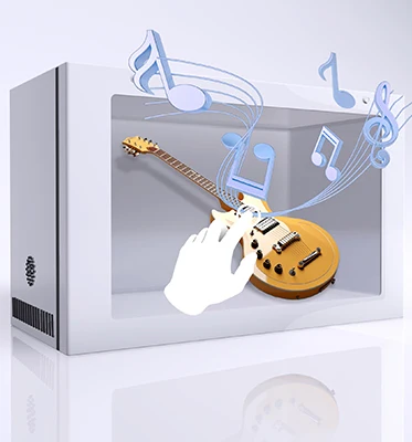 Transparent LCD Showcase Box with touch for hologram  digital content, ideal for retail stores, museums, exhibitions, shows,