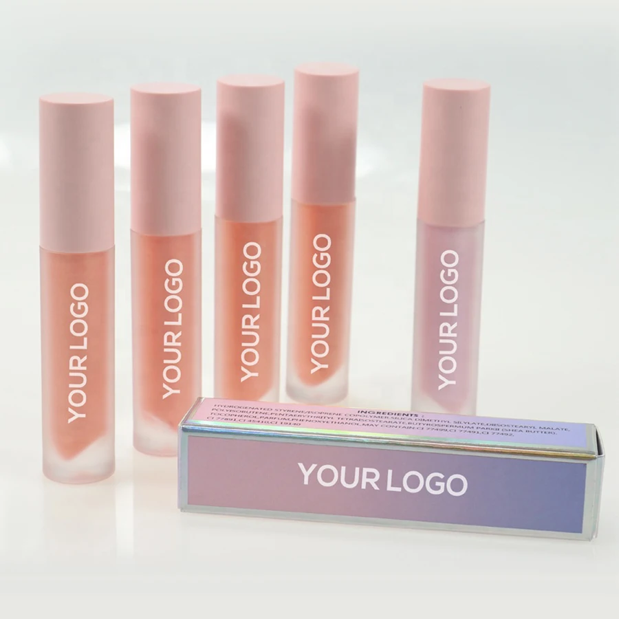 Free Sample wholesale high quality vegan pink lipgloss glitter pigment liquid lipstick custom plumping private label lip glossx